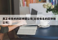 真正有技术的区块链公司[比较有名的区块链公司]